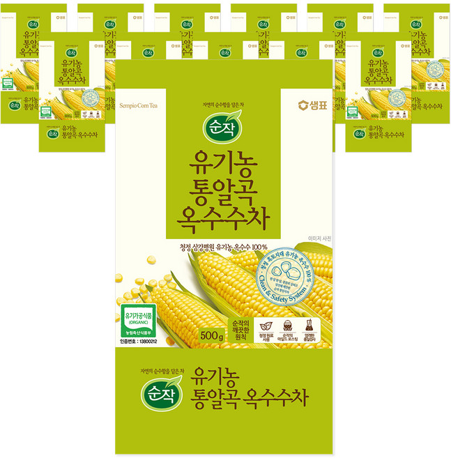 순작 유기농 통알곡 옥수수차, 500g, 1개입, 12개