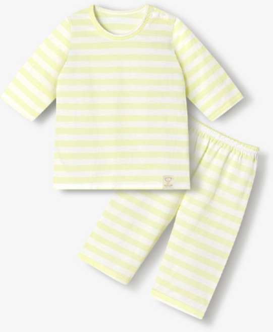 unifriend 兒童條紋色織棉七分家居服上下套裝