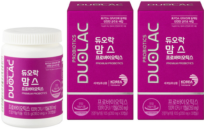 듀오락 맘스 임산부 수유부 유산균, 30정, 2개