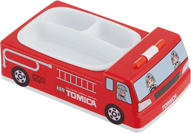 Skater Tomica 立體造型餐盤, 餐盤, 消防車 紅色 + 白色, 1個