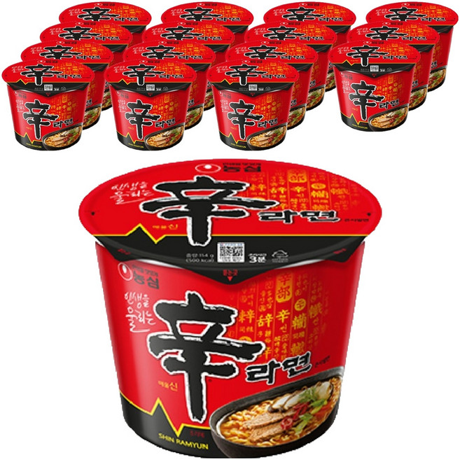 신라면 큰사발면 114g, 16개