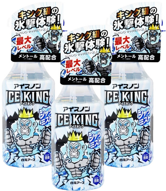 Hakugen Earth 白元 IC KING 衣物涼感噴霧 勁涼薄荷, 300ml, 3瓶