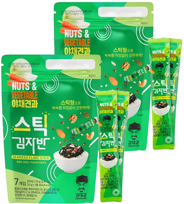 김대감 스틱 김자반 야채견과맛 7p, 70g, 2개