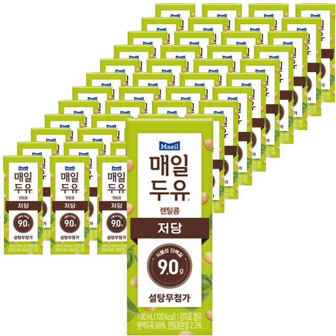 매일두유 렌틸콩 저당두유, 190ml, 48개