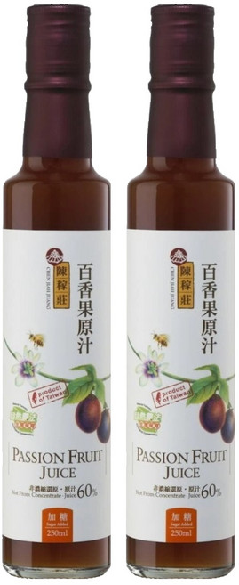 陳稼莊 百香果原汁 加糖, 250ml, 2瓶