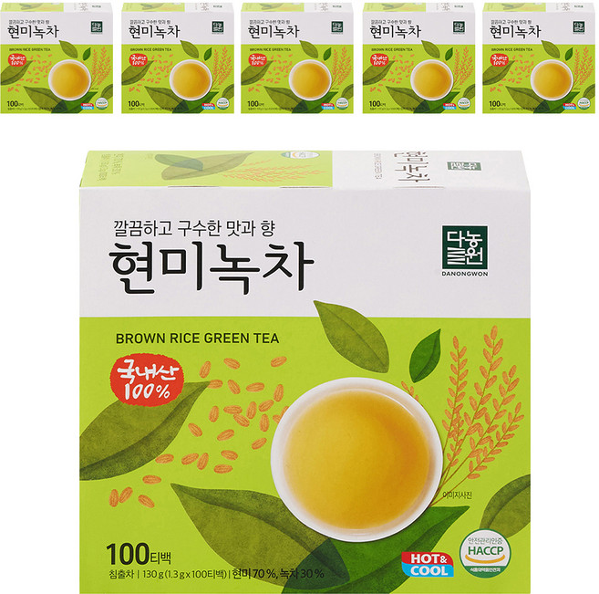 다농원 현미녹차 100티백, 1.3g, 100개입, 6개