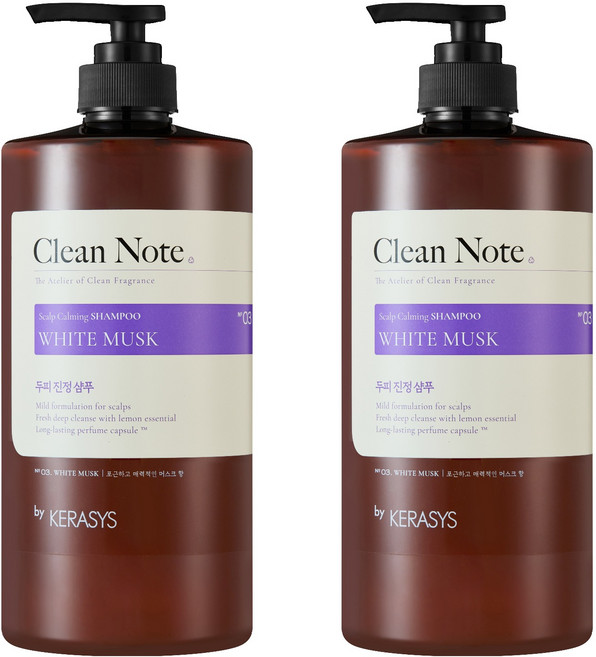 케라시스 클린노트 샴푸 화이트머스크, 1L, 2개