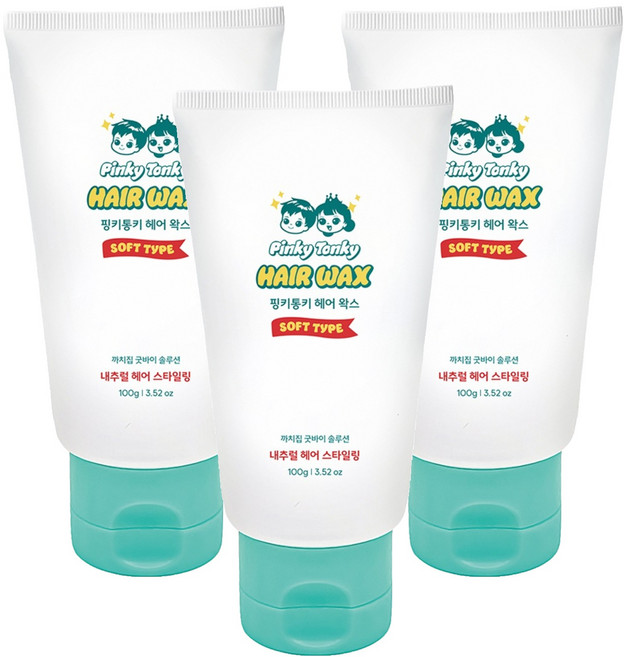 핑키통키 키즈 헤어 왁스, 100g, 3개