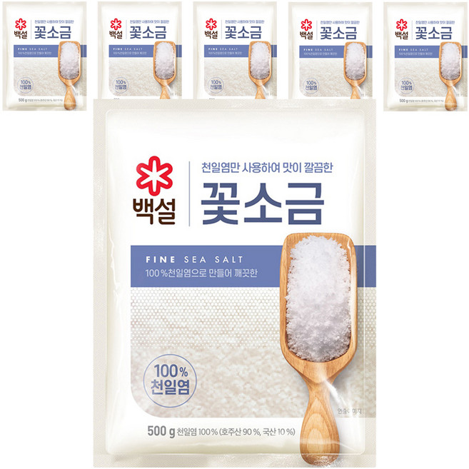 백설 꽃소금, 500g, 6개