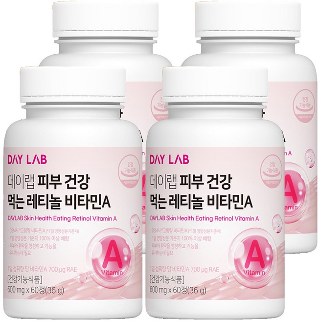 데이랩 피부 건강 먹는 레티놀 비타민A 36g, 60정, 4개