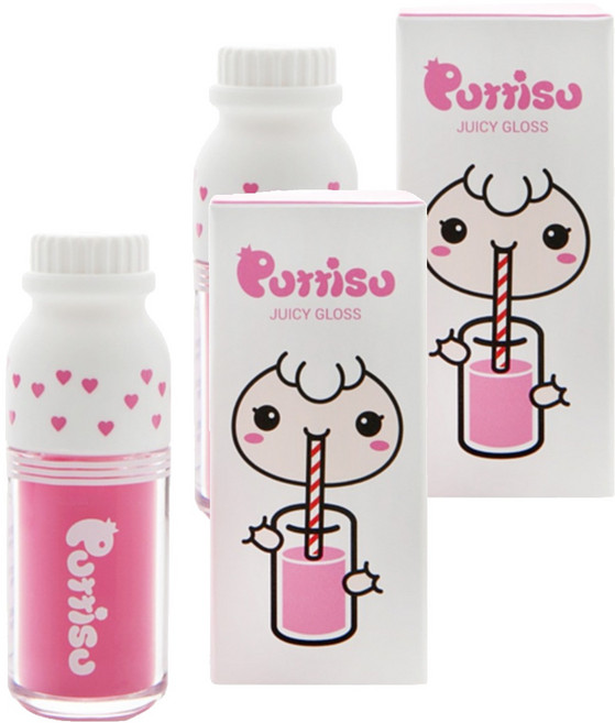 뿌띠슈 컬러풀 쥬시글로스 02 3.2g, 핑크버블검, 2개