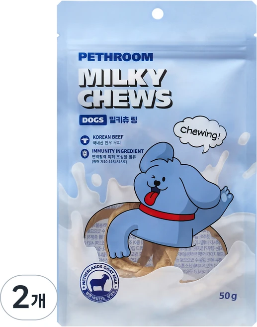 페스룸 강아지 밀키츄, 50g, 2개, 혼합맛(우피/산양유) - 쿠팡