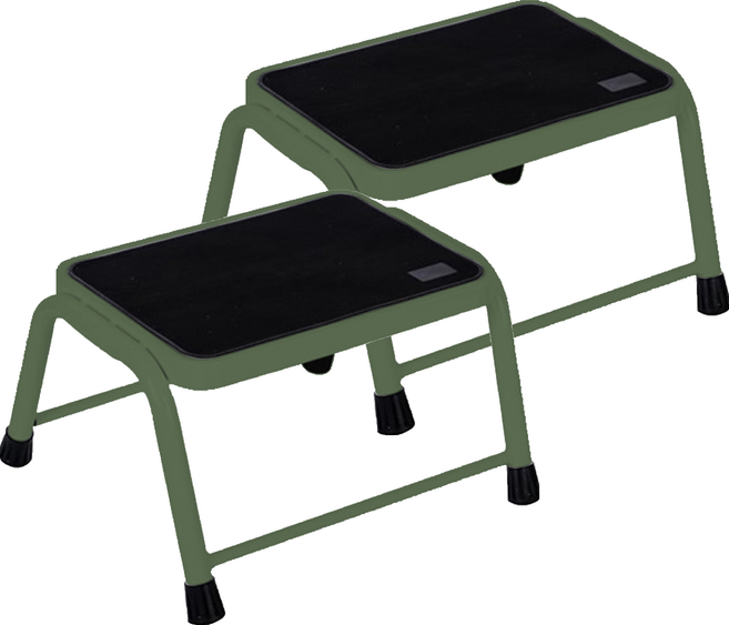 코끼리리빙 스탭 스툴 계단 사다리 발판 1단 카키, 2개