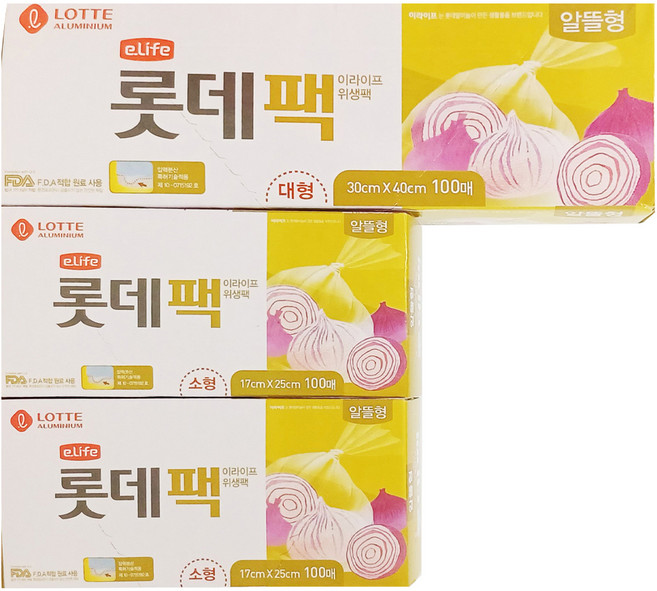 LOTTE 樂天 e.Life 捲筒式透明保鮮袋, S(200入) + L(100入), 300入, 1組