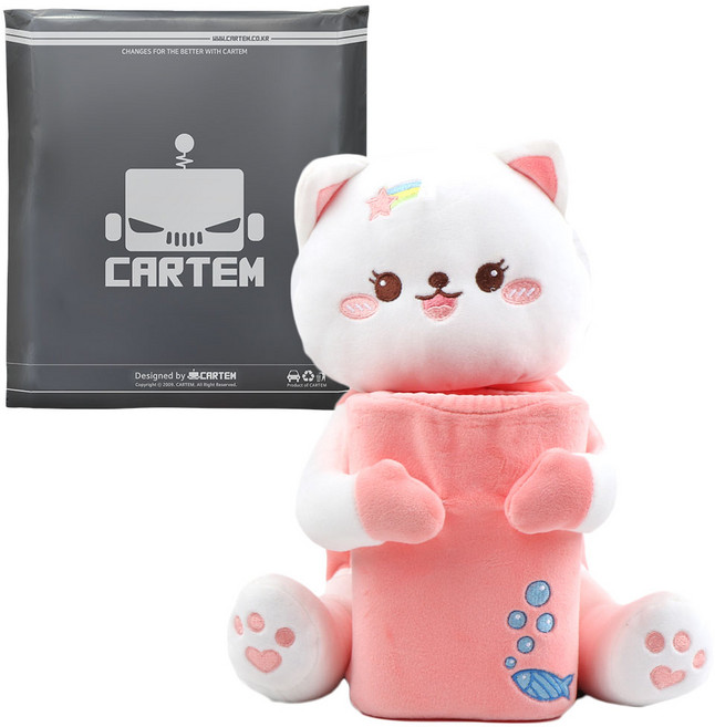 카템 허그 콘솔 티슈케이스 & 휴지통 CT433, 허그캣, 1개