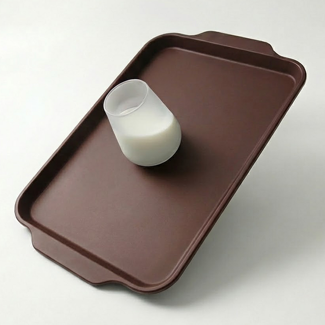 리빙메이트 논슬립 패스트푸드 트레이, 브라운, 1개