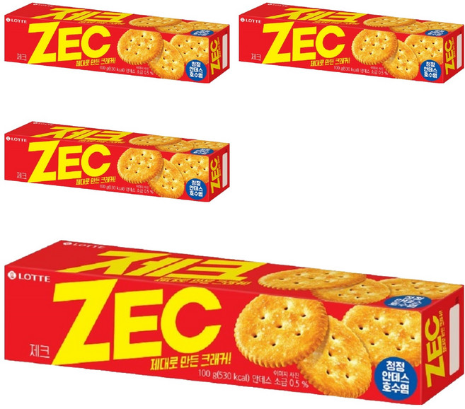 롯데웰푸드 제크 오리지날, 100g, 4개