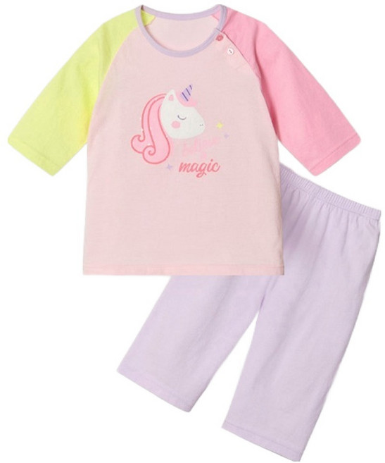 유니프랜드 스윗유니콘 7부 면 내의 상하의 세트