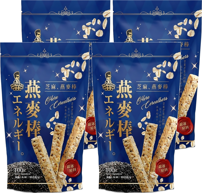 MR.HERO 英雄哥 芝麻燕麥棒 奶素, 95g, 4包