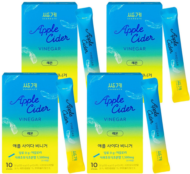 쌍계명차 애플사이다비니거 레몬, 50g, 4개