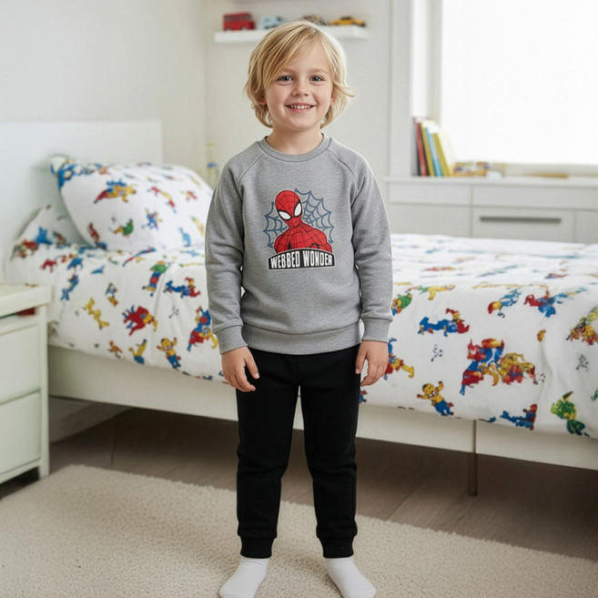 스파이더맨 남아용 스파웹 맨투맨 상하 바지세트