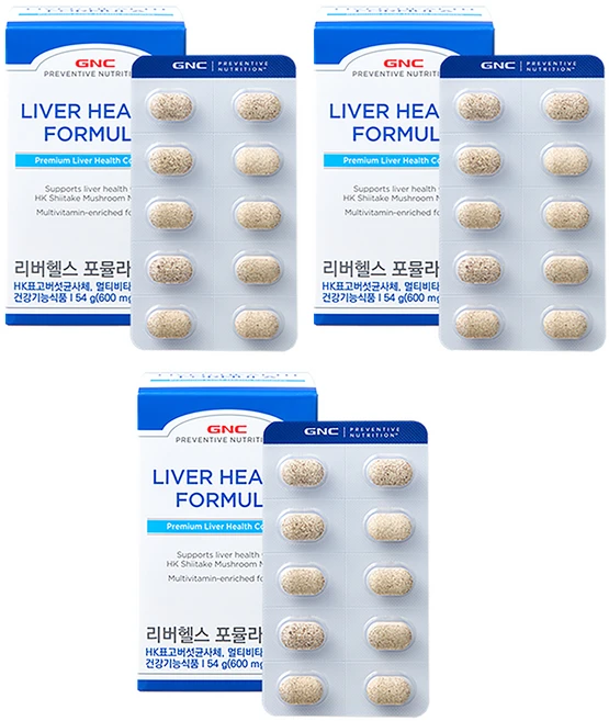 GNC 리버헬스 포뮬라 54g, 90정, 3개 - 쿠팡