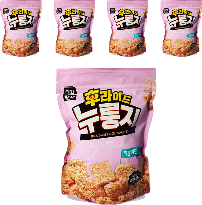 티각태각 후라이드 누룽지 인절미맛, 5개, 200g