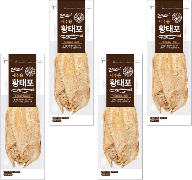 해맑은푸드 제수용 황태포, 70g, 4개