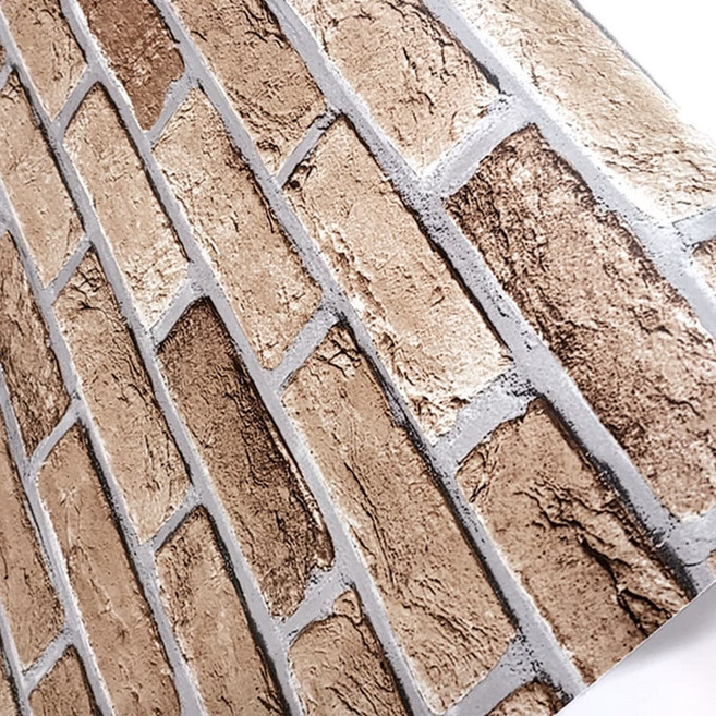 파벽돌 시트지 IOR-26, 브라운, 100 x 250 cm