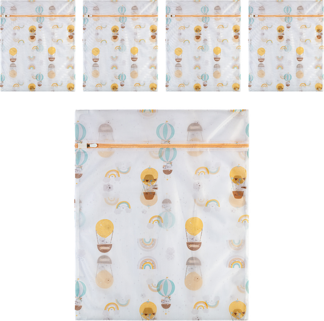 加厚細網氣球洗衣袋 50 x 60 5個, 1組, 熱氣球 白色