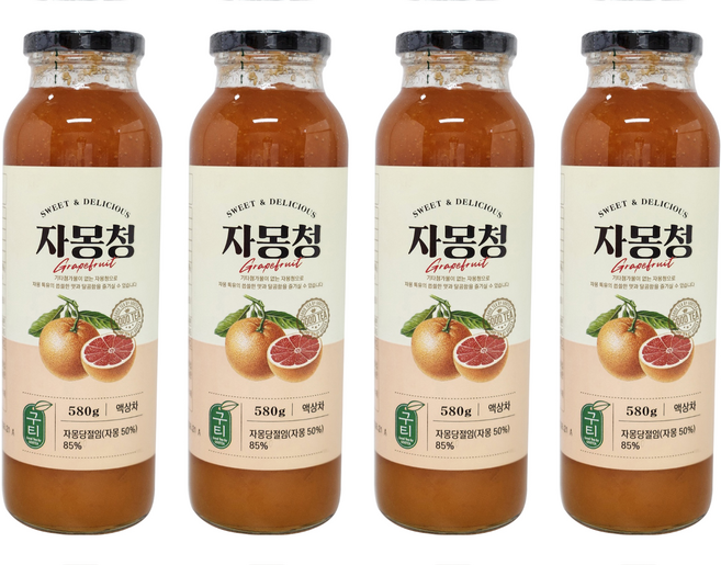 구티 자몽청, 580g, 1개입, 4개