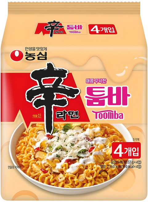 신라면 툼바 137g, 4개