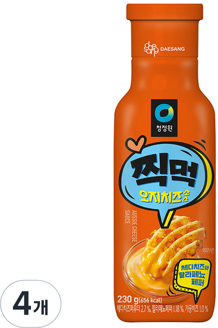 청정원 찍먹 오지치즈소스, 230g, 4개