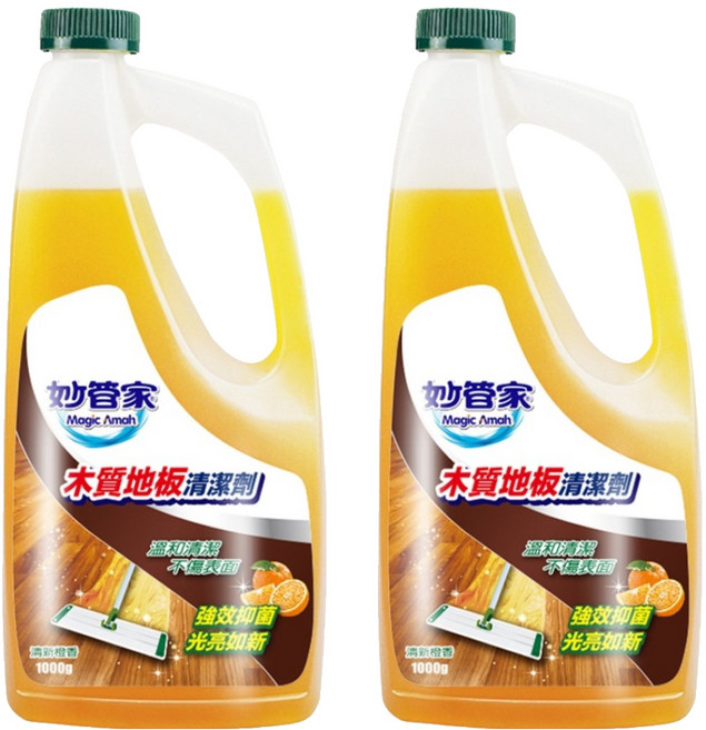 Magic Amah 妙管家 木質地板清潔劑 清新橙香, 1kg, 2瓶