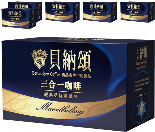 貝納頌 曼特寧三合一咖啡, 8g, 10包, 6盒