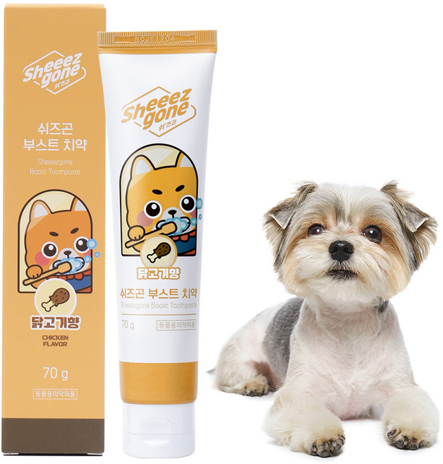 쉬즈곤 부스트 강아지 바르는 치약 치석 제거 닭고기향, 70g, 1개