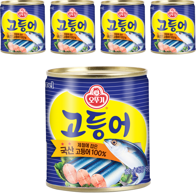 오뚜기 고등어, 5개, 280g