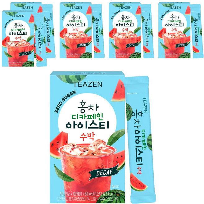 티젠 홍차 디카페인 제로슈가 수박 아이스티, 5g, 10개입, 6개