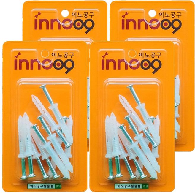 Innotime 混凝土塑膠壁虎螺絲釘 一體式 NIT-606 10入, 4個
