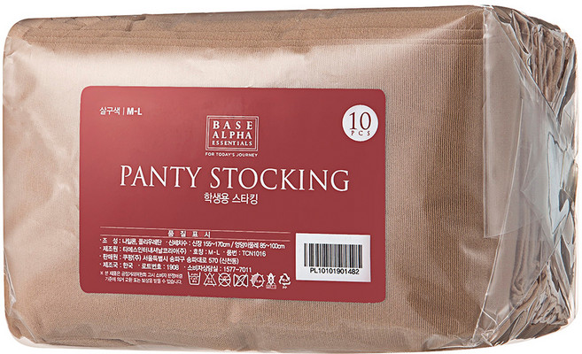 베이스알파에센셜 국내산 학생용 팬티스타킹 20D 10p 벌크형