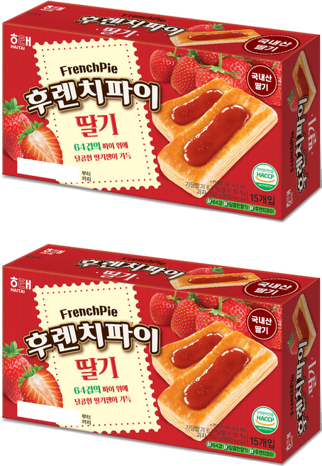 후렌치파이 딸기, 192g, 2개