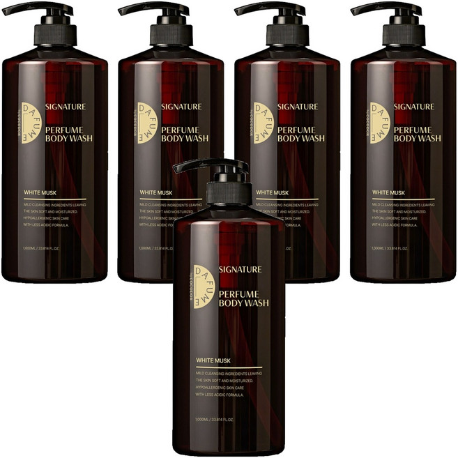 다퓸 바이 코코도르 시그니처 퍼퓸 바디워시 화이트머스크, 1L, 5개