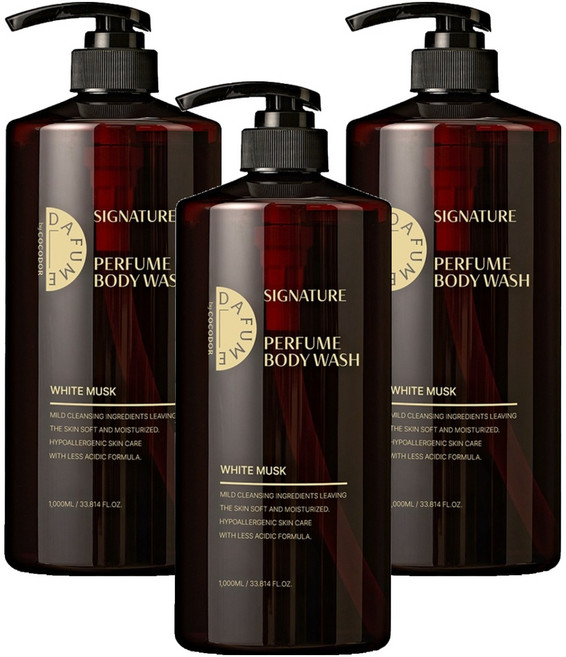 다퓸 바이 코코도르 시그니처 퍼퓸 바디워시 화이트머스크, 1L, 3개