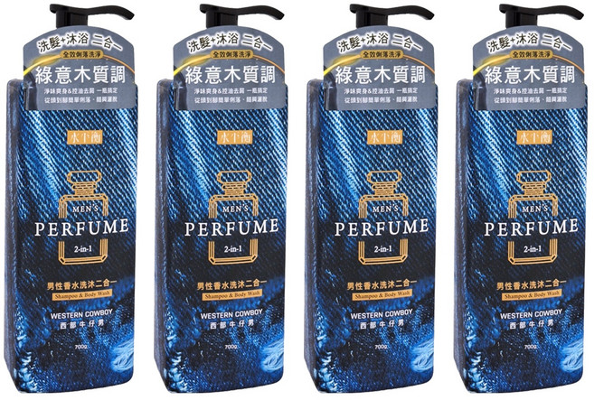 水平衡 男性香水洗沐二合一 西部牛仔男, 4件, 700g