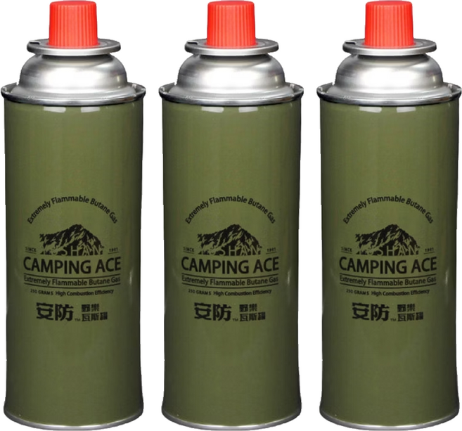 CAMPING ACE 野樂 安防通用卡式瓦斯罐3件組 ARC-9101, 3個, 250g