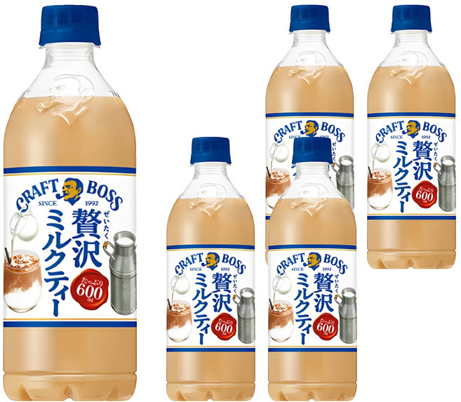日本 BOSS 工藝奶茶, 600ml, 5瓶