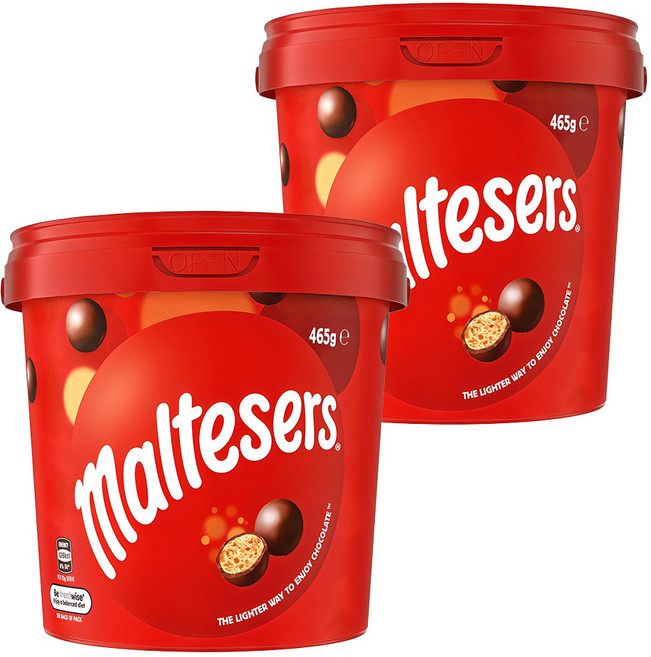 몰티져스 밀크초콜렛 버켓, 465g, 2개