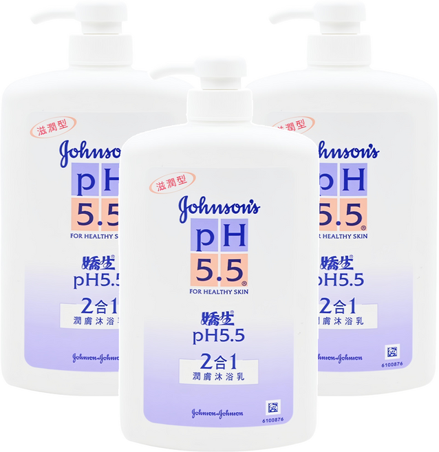 Johnson's 嬌生 嬰兒 PH5.5 2合1潤膚沐浴乳, 1L, 3瓶