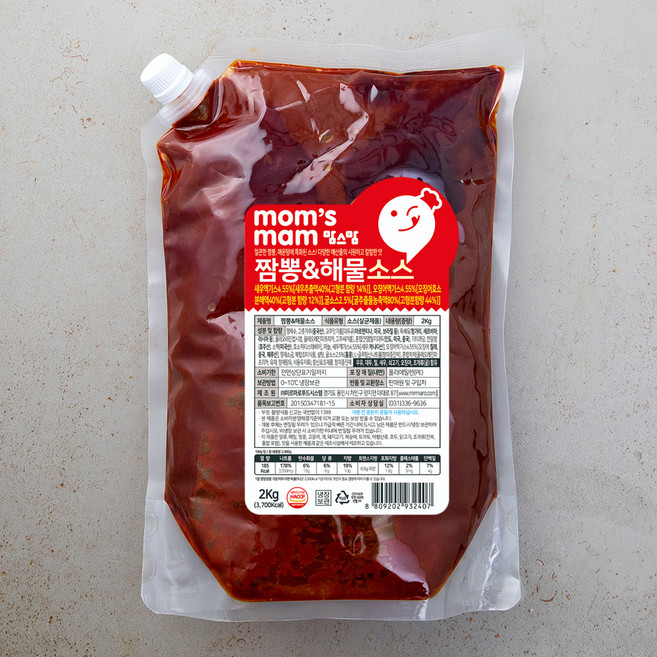 맘스맘 짬뽕&해물소스, 2kg, 1개
