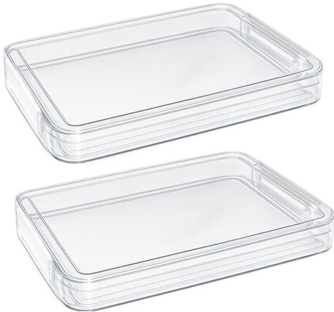 마르벨라 A4 문서 서류 보관 정리 수납 케이스 중형, 투명, 2개